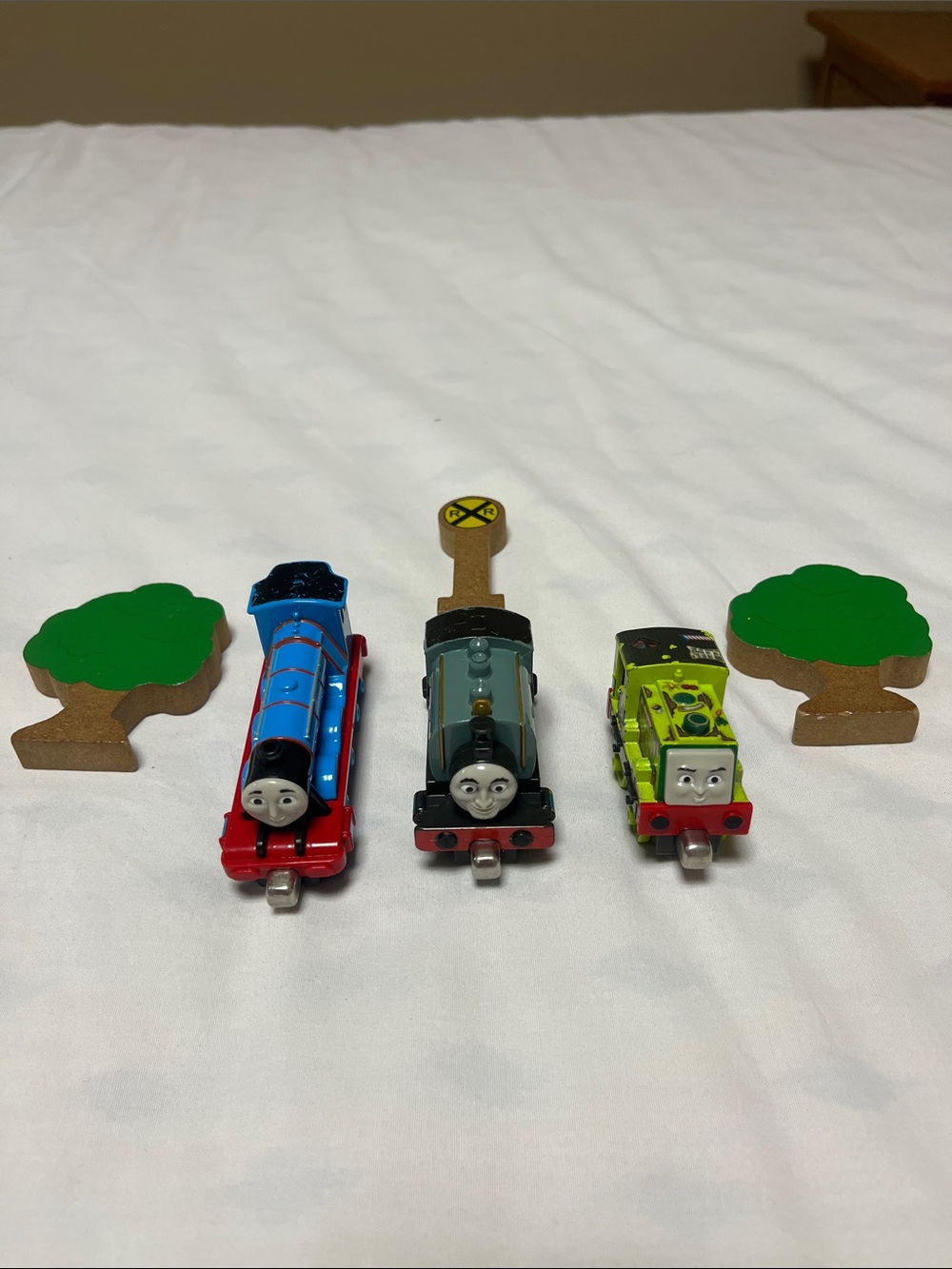Thomas & Friends Blue, Green and Gray Mini Train Trio with Accessories
